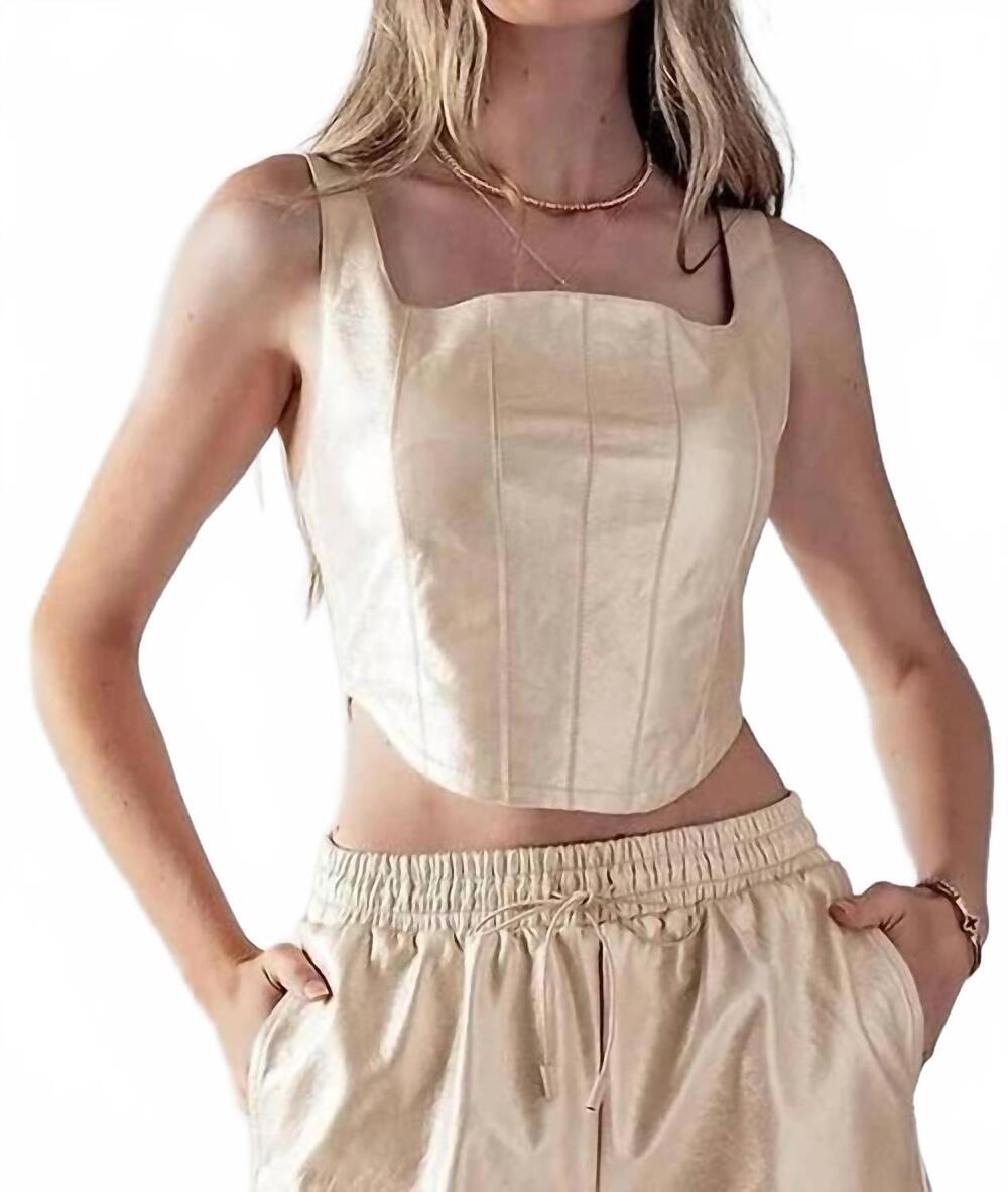 NEW MODO BORBOLETA leather top in off white